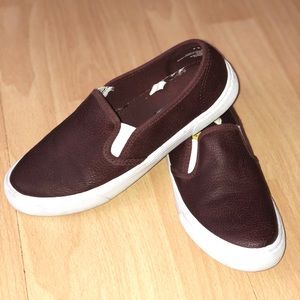 Maroon slip on shoes